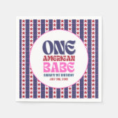 Ein amerikanisches Babe 4. Juli 1. Geburtstag Serviette (Vorderseite)