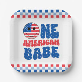 Ein amerikanisches Babe 4. Juli 1. Pappteller