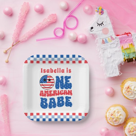 Ein amerikanisches Babe 4. Juli 1. Pappteller (Party)