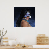 Ein amerikanisches blaues Portrait Poster (Küche)