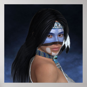 Ein amerikanisches blaues Portrait Poster
