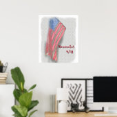 Ein amerikanisches Flag-Poster mit "Remember 9/11" Poster (Heimbüro)