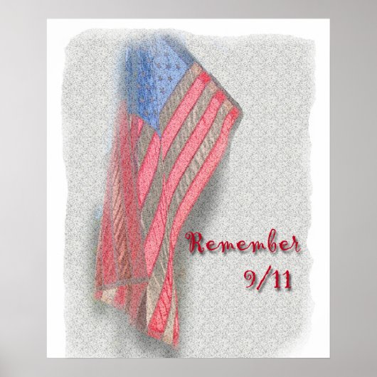 Ein amerikanisches Flag-Poster mit "Remember 9/11" Poster (Vorne)