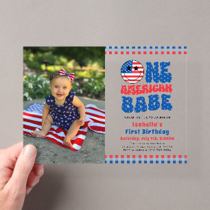 Ein amerikanisches Mädchen, 4. Juli Foto zum erste Acryleinladungen