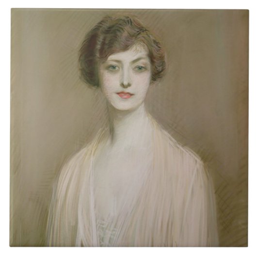 Ein amerikanisches (Pastell auf Leinwand) Fliese (Vorderseite)