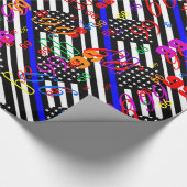 Ein amerikanisches Thin Blue Line Display Geschenkpapier (Ecke)