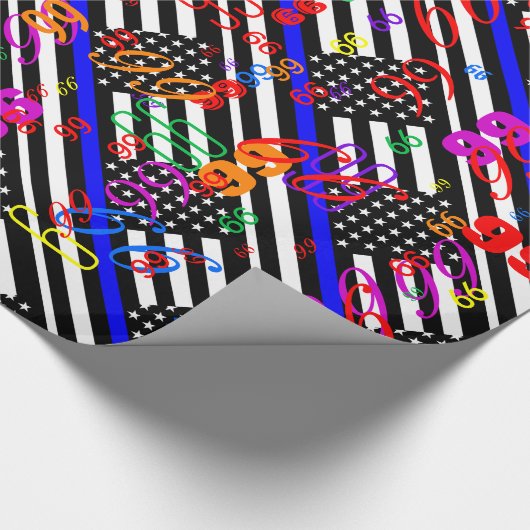 Ein amerikanisches Thin Blue Line Display Geschenkpapier (Ecke)