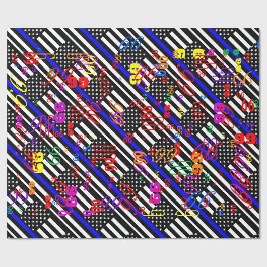 Ein amerikanisches Thin Blue Line Display Geschenkpapier (Flach)