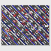 Ein amerikanisches Thin Blue Line Display Geschenkpapier (Flach)