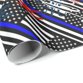 Ein amerikanisches Thin Blue Line Display Geschenkpapier (Rolleneckpunkt)