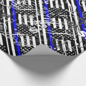 Ein amerikanisches Thin Blue Line Display Geschenkpapier (Ecke)