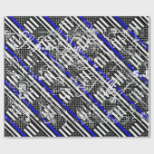 Ein amerikanisches Thin Blue Line Display Geschenkpapier (Flach)