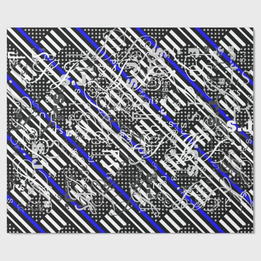 Ein amerikanisches Thin Blue Line Display Geschenkpapier (Flach)