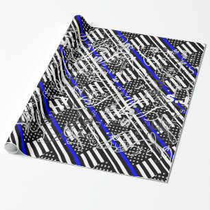 Ein amerikanisches Thin Blue Line Display Geschenkpapier