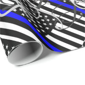 Ein amerikanisches Thin Blue Line Display Geschenkpapier (Rolleneckpunkt)