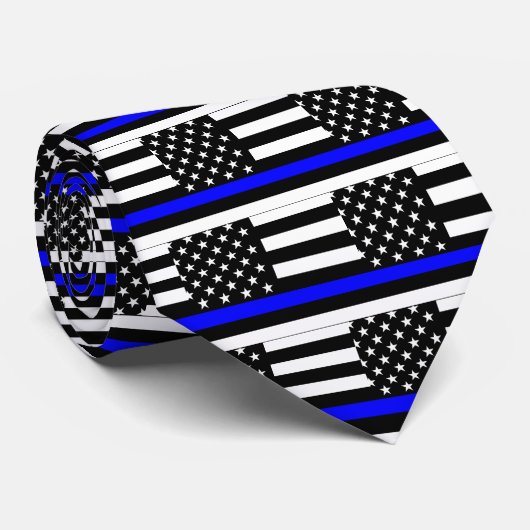 Ein amerikanisches Thin Blue Line Display Krawatte (Gerollt)
