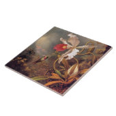 Ein Amethyst Hummingbird mit weißem Orchid Fliese (Seite)