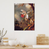 Ein Amethyst Hummingbird mit weißem Orchid Poster (Küche)