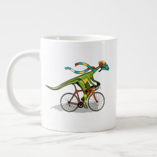 Ein Anabisetia Dinosaurier, der mit dem Fahrrad fä Jumbo-Tasse