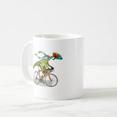Ein Anabisetia Dinosaurier, der mit dem Fahrrad fä Kaffeetasse (Vorderseite Links)