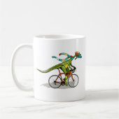 Ein Anabisetia Dinosaurier, der mit dem Fahrrad fä Kaffeetasse (Links)