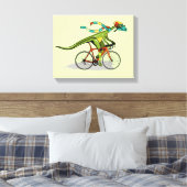 Ein Anabisetia Dinosaurier, der mit dem Fahrrad fä Leinwanddruck (Insitu (Schlafzimmer))