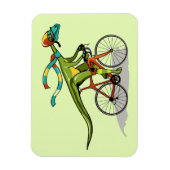 Ein Anabisetia Dinosaurier, der mit dem Fahrrad fä Magnet (Vertikal)