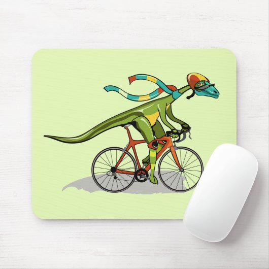 Ein Anabisetia Dinosaurier, der mit dem Fahrrad fä Mousepad (Mit Mouse)