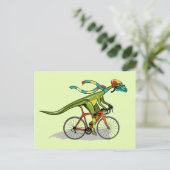 Ein Anabisetia Dinosaurier, der mit dem Fahrrad fä Postkarte (Stehend Vorderseite)