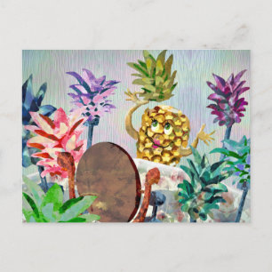 Ein Ananas hat in einer Hüttenwerkstatt schwierige Postkarte