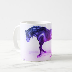 Ein andalusisches PFERD, gehend, handgemalter Kaffeetasse