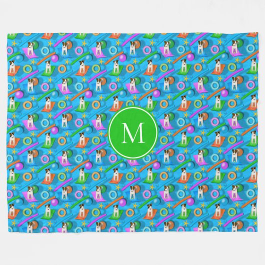 ein anderes Parson Jack Russell Terrier Pool Party Fleecedecke (Vorderseite (Horizontal))