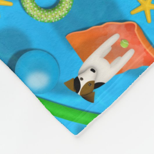 ein anderes Parson Jack Russell Terrier Pool Party Fleecedecke (Ecke)