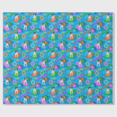 ein anderes Parson Jack Russell Terrier Pool Party Geschenkpapier (Flach)