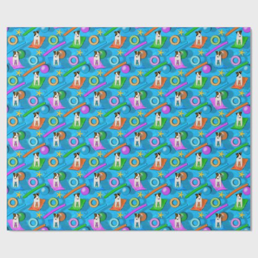 ein anderes Parson Jack Russell Terrier Pool Party Geschenkpapier (Flach)