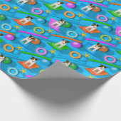 ein anderes Parson Jack Russell Terrier Pool Party Geschenkpapier (Ecke)