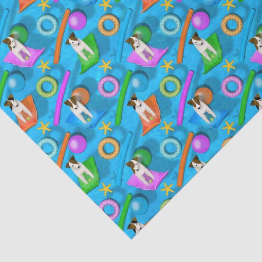ein anderes Parson Jack Russell Terrier Pool Party Seidenpapier (Ausschnitt)