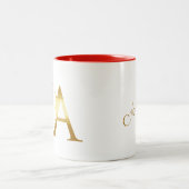 Ein anfänglicher "A"-Mit Monogramm personalisierte Zweifarbige Tasse (Mittel)