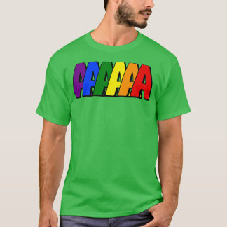 Ein Anfangsbuchstabe A in Regenbogenfarben T-Shirt