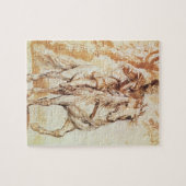 Ein angebrachter Ritter in der Rüstung (Feder auf Puzzle (Horizontal)