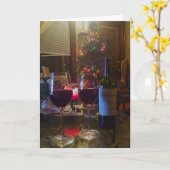 "Ein angenehmer Winter-Abend" Weihnachtskarte Karte (Gelbe Blume)
