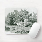 Ein Angler in einem Fluss-Pool, von 'Briten Mousepad (Mit Mouse)