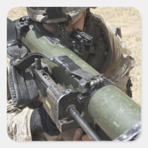 Ein Angreifer Quadratischer Aufkleber