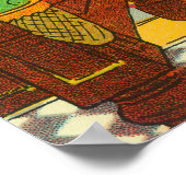 Ein ängstlicher Moment, der Pool-Cue trifft einen  Poster (Ecke)