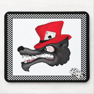 Ein Anschlag des Glück-einsamen Wolfs Mousepad