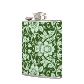 Ein antiker Blumendamast Flachmann (Links)