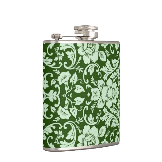 Ein antiker Blumendamast Flachmann (Rechts)