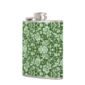 Ein antiker Blumendamast Flachmann (Links)