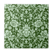 Ein antiker Blumendamast Fliese (Vorderseite)