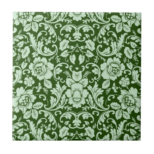 Ein antiker Blumendamast Fliese (Vorderseite)